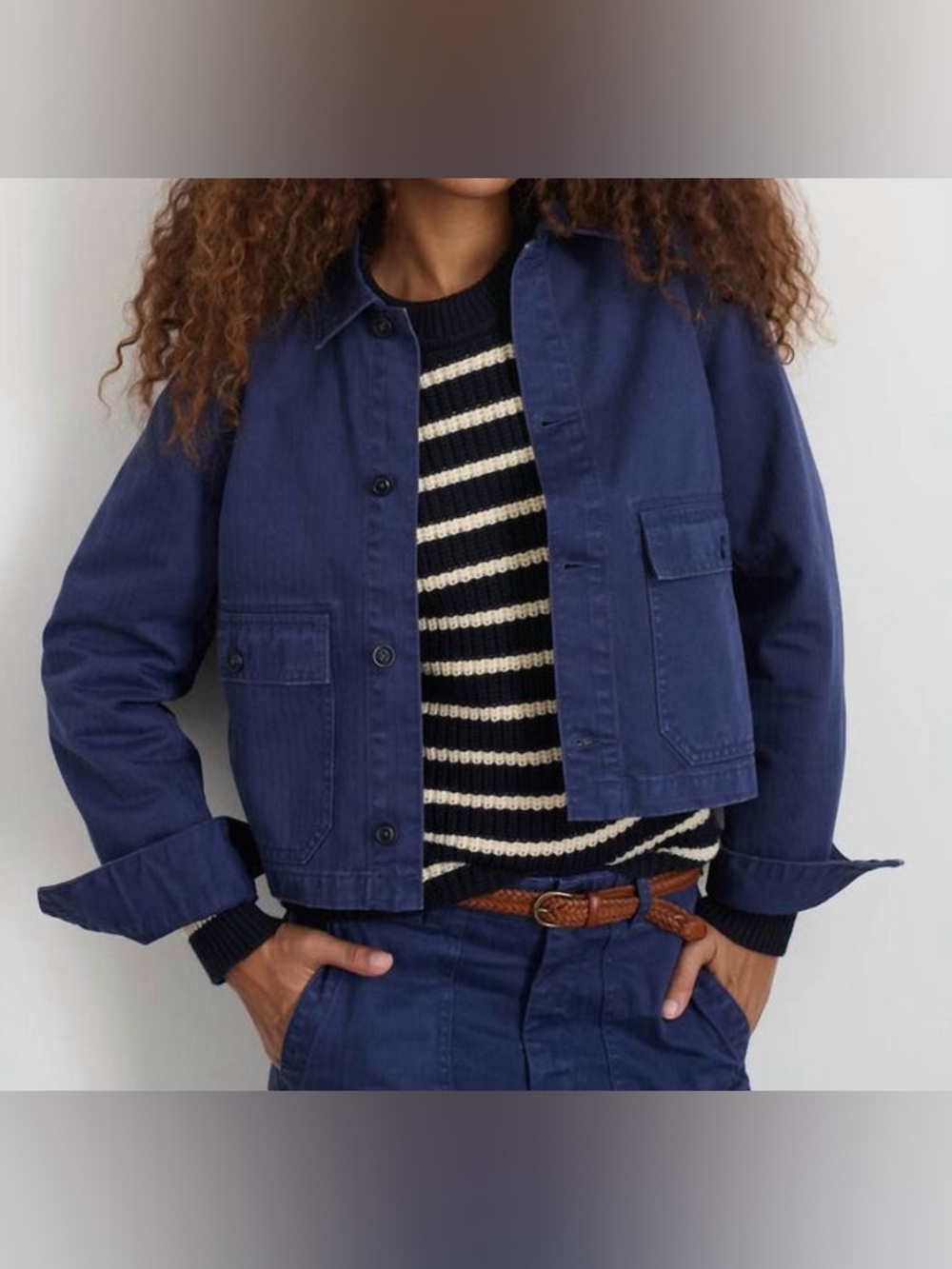 BNWT ALEX MILL Marfa Work Jacket in Herringbone Midnight Blue Small